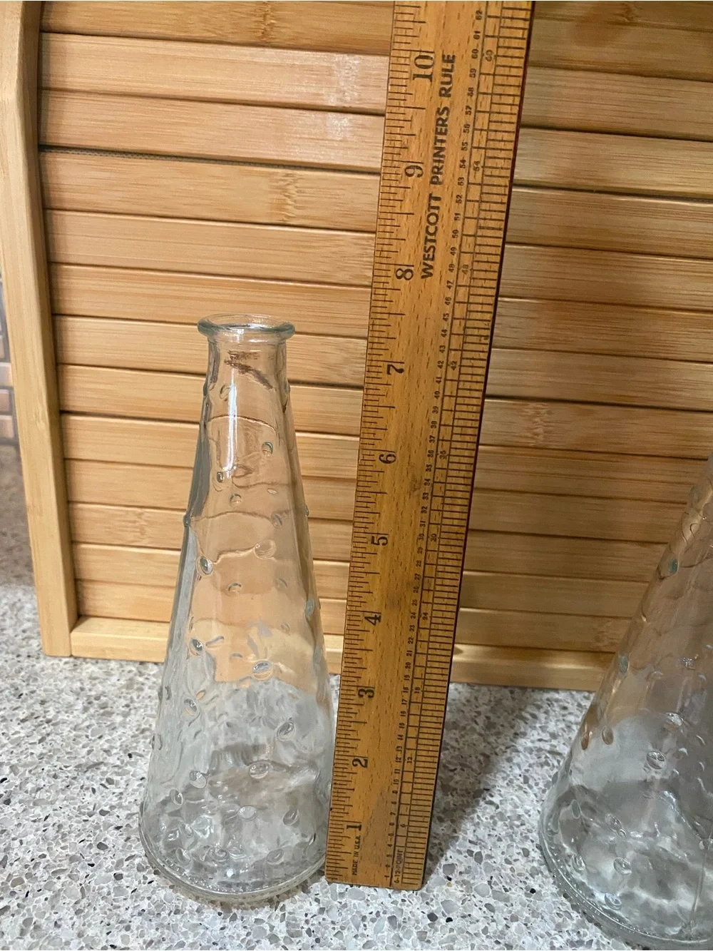 IKEA Emma Dafnas Clear Textured Glass Cone Bud Vases - Pair